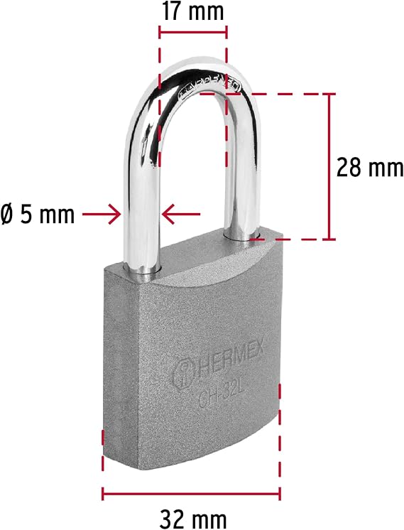 HERMEX CHB-32L Iron Padlock 32MM