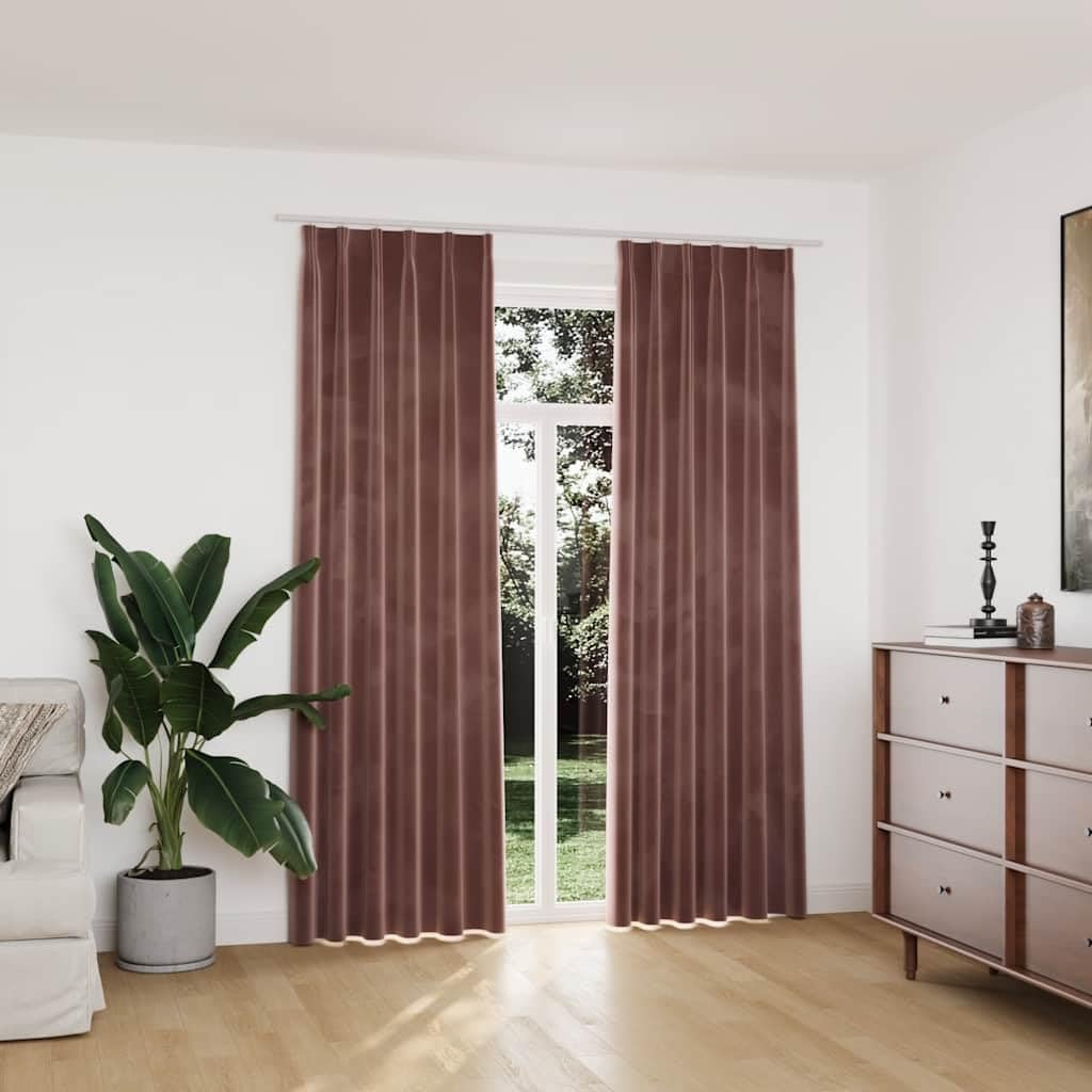 Rideau occultant velours rose antique 140x225 cm de qualité supérieure