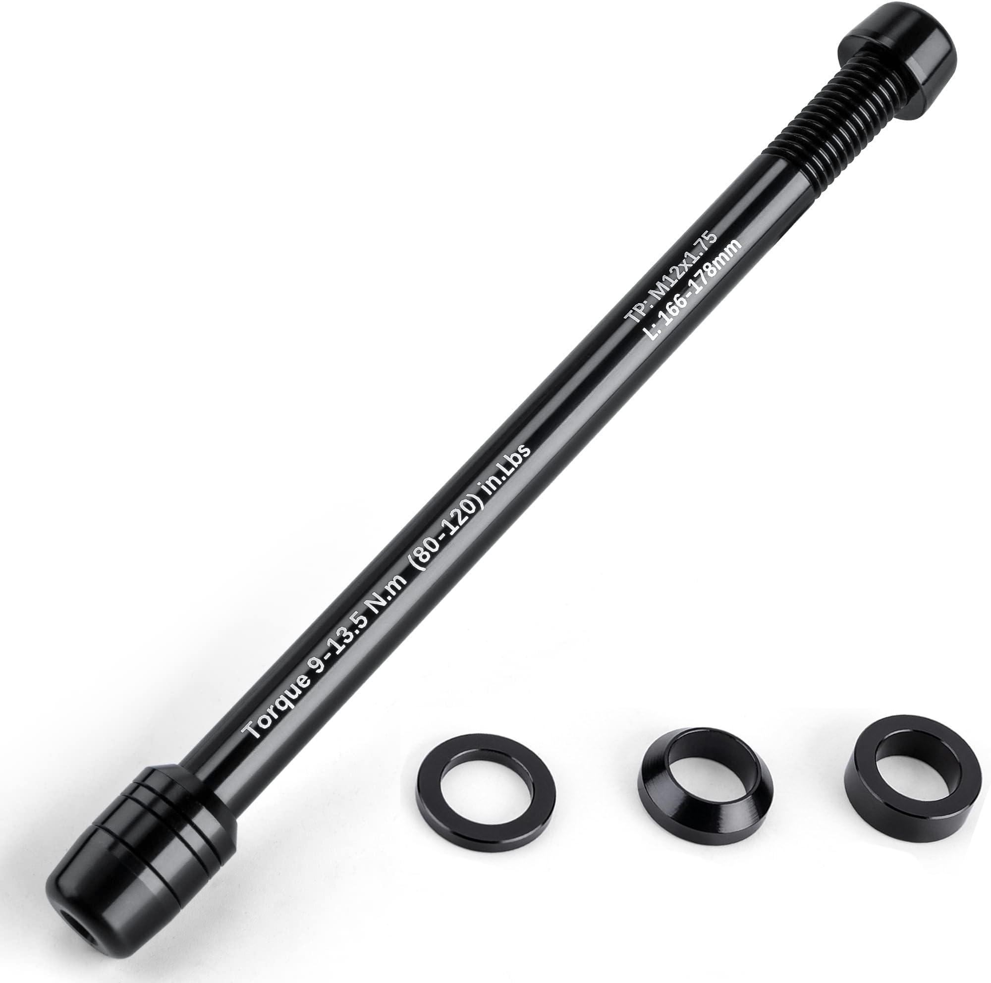 Trainer Thru Axle, 12mm Thru Axles for Bike Trainers - M12 x 1.75/166-178 Thru Axle Adapter for Rear Wheel Attachment Trainer - Compatible with Kinetic Saris CycleOps Elite TacX Indoor Trainers