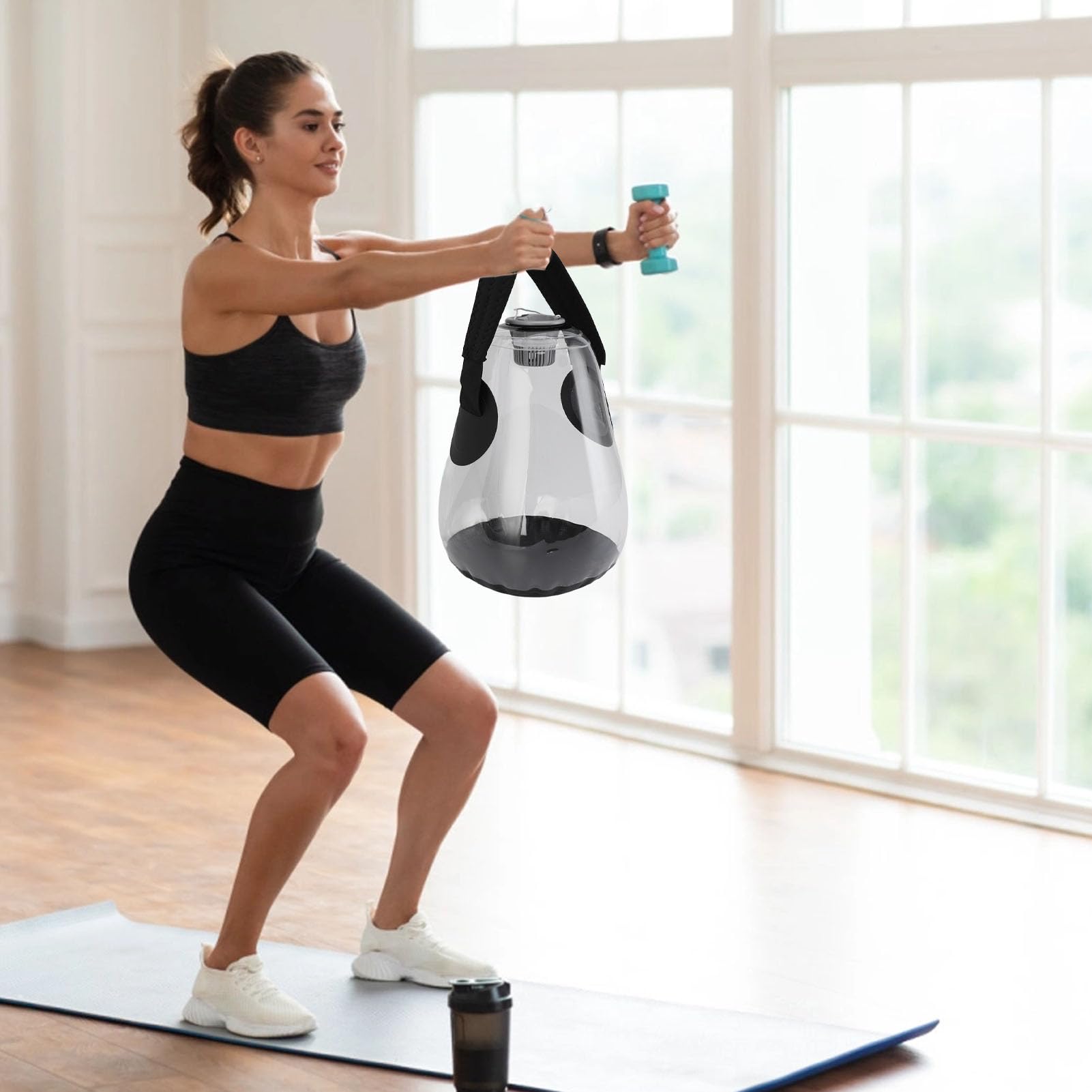 JAOCDOEN Fitness Water Bag Workout Water Weight Bag 5kg Transparent Look Portable Fitness Water Bag Sandbag for Home Exercise Gym