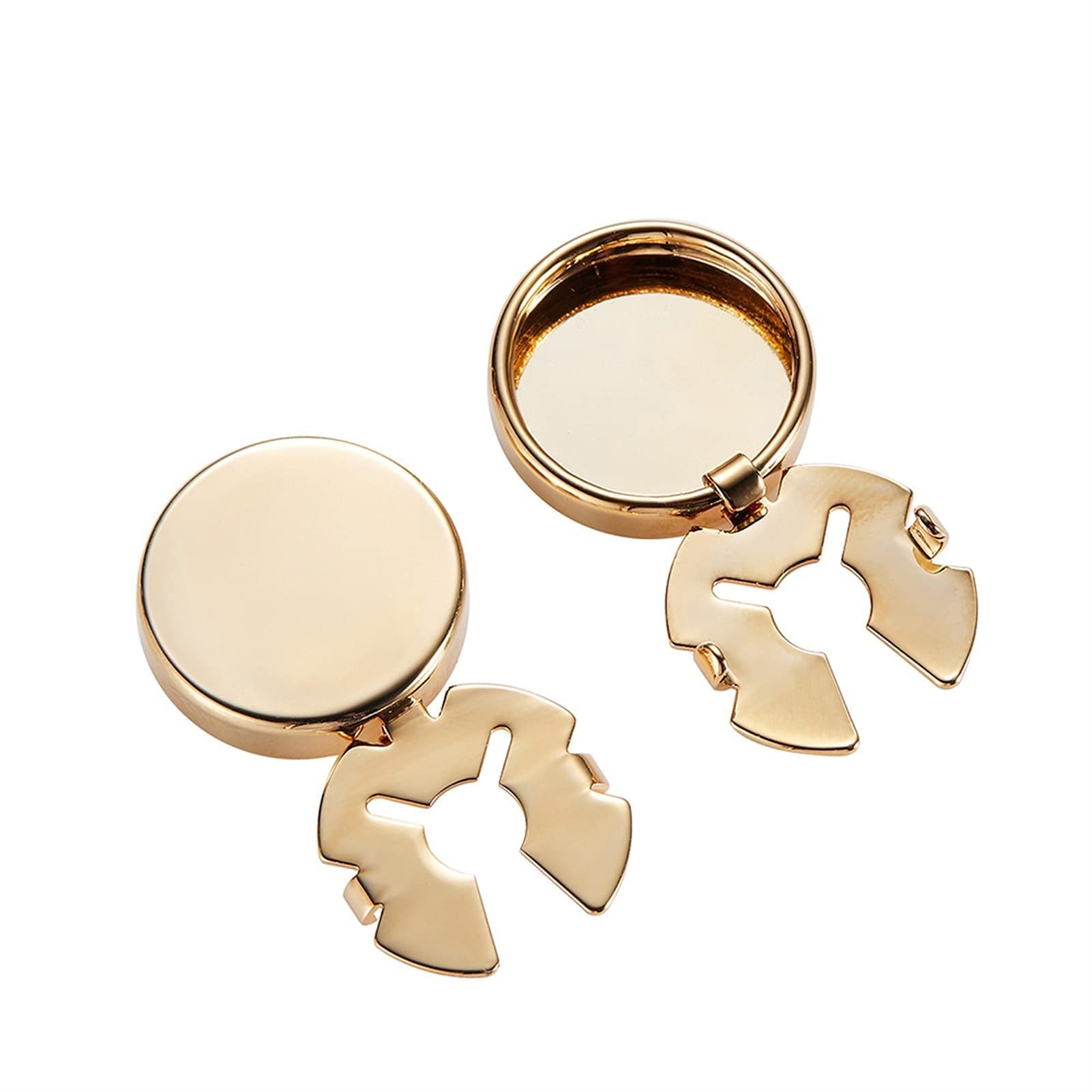Manschettenknöpfe Glänzende Manschettenknöpfe Knöpfe für Herrenhemden Manschettenknöpfe blanko runde Manschetten Krawattenklammern (Metallfarbe: Silber) (Roségoldfarbe) (Goldfarbe)