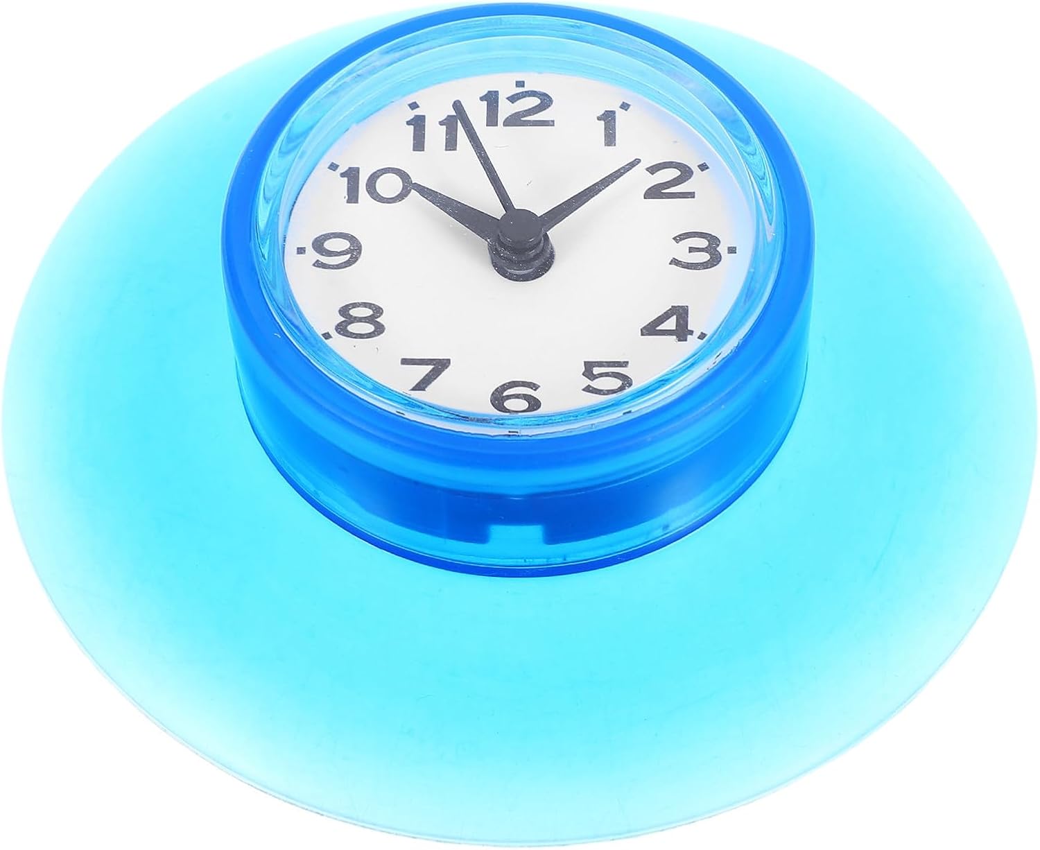 Waterproof Bathroom Wall Clock with Strong Suction Cup, Portable Plastic Shower Clock for Kitchen and Bathroom, Silent Non-Ticking Modern Design