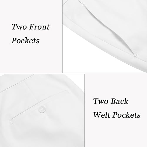 Miniatura 5 de COOFANDY Pantalones de vestir con frente plano de ajuste clásico para hombre, sin planchado, pantalones casuales de primera calidad, pantalones de