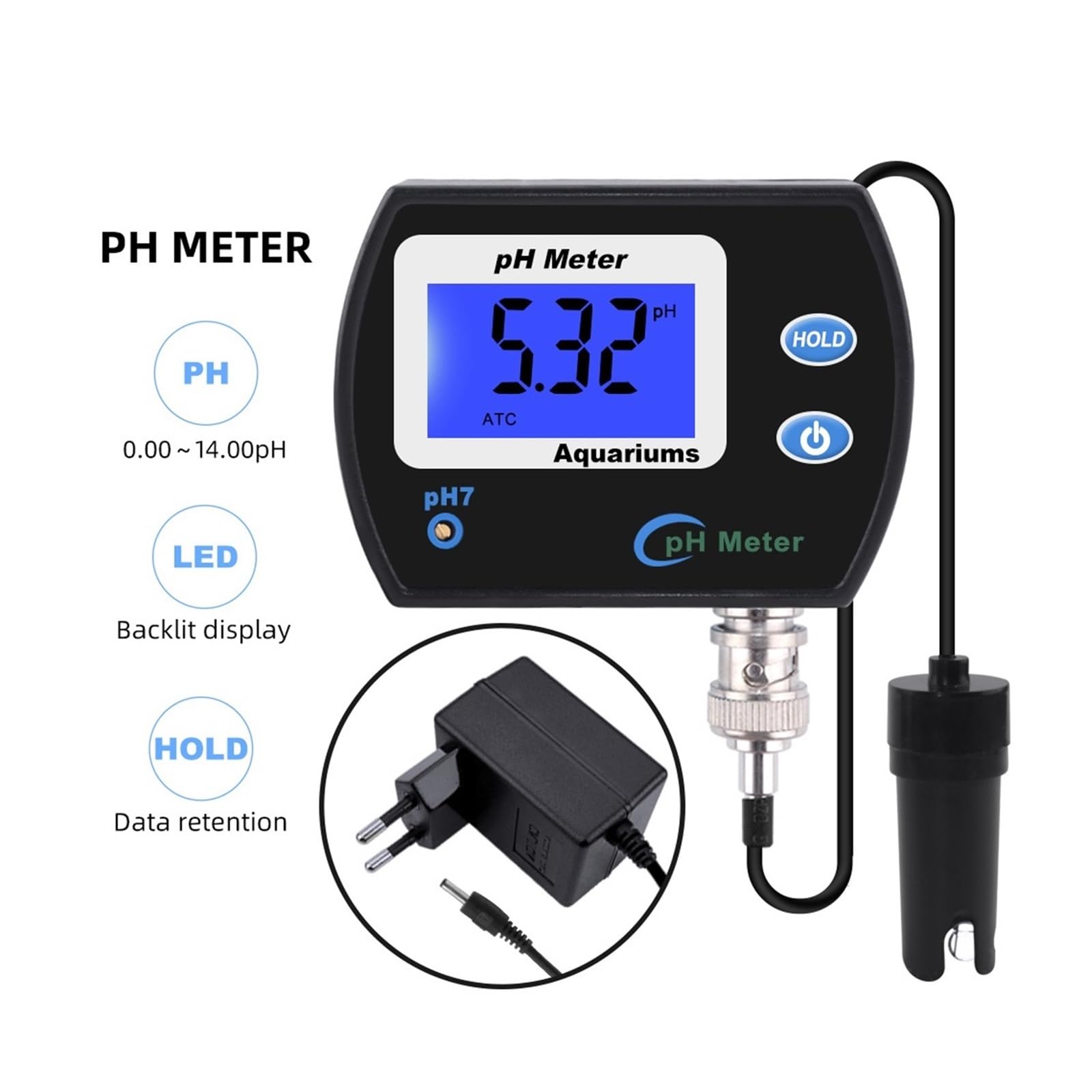 Profesjonalny dokładny miernik pH do akwarium Monitor ści wody wieloparametrowej Monitor pH online Acidometer