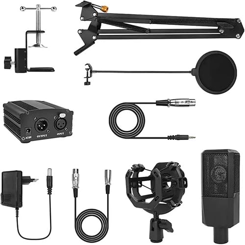 Micrófono BM1000 Micrófono de computadora de estudio para karaoke, microfono, condensador de micrófono para grabación, transmisión de juegos,