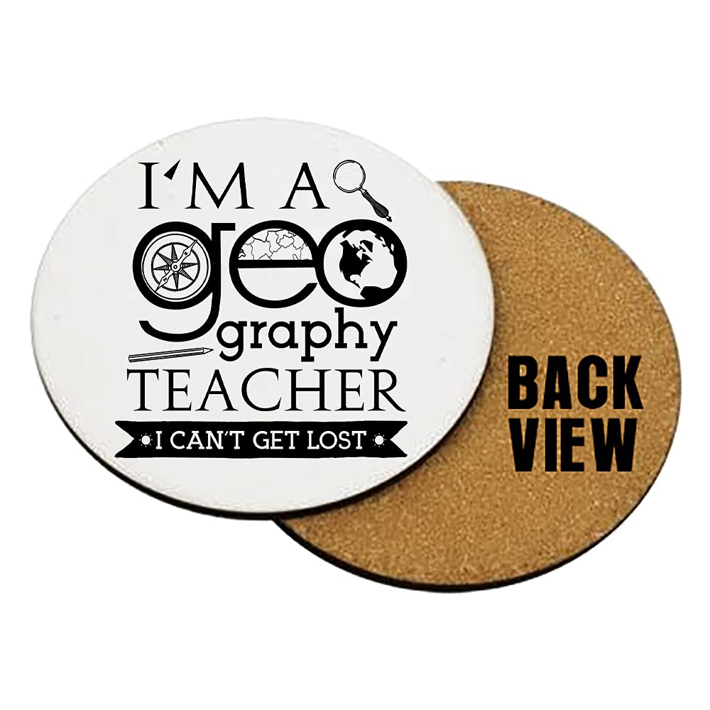 Getagift Round Shaped Coaster I’m A Geography Teacher, I Can’t Get Lost, Teacher Appreciation Thank You Gift Idea For Teaching Assistant, Teacher Retirement, Tableware, Coffee/Tea/Drink Coaster. (Round Shaped Coaster)