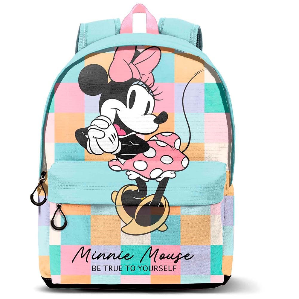 Disney Minnie Mouse Squares-Zaino HS FAN 3.0, Blu 31 x 41 cm, Capacità 22 L