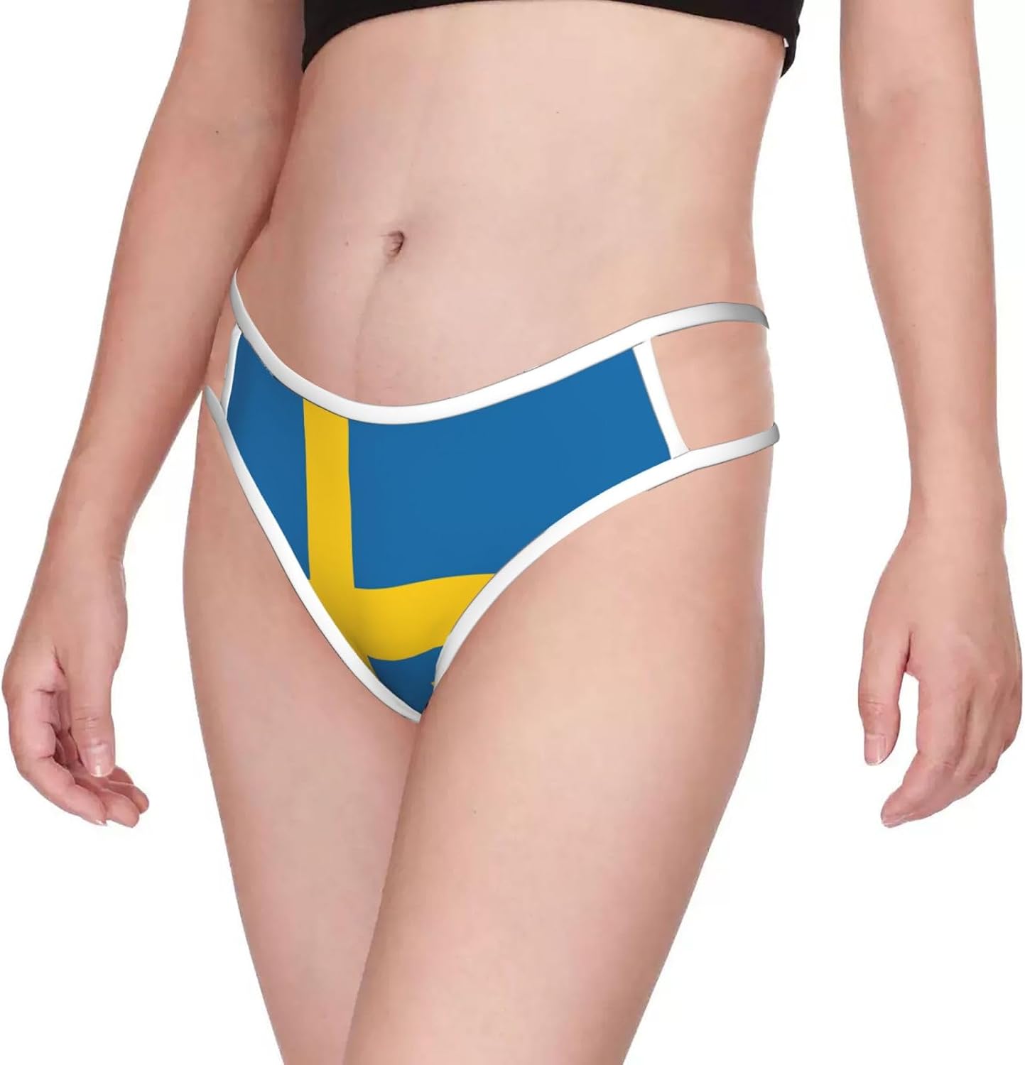 Swedish Flag Print Sexy Underwear G String Thongs For Women Low Rise No Show Workout Panties For Sports And Yoga