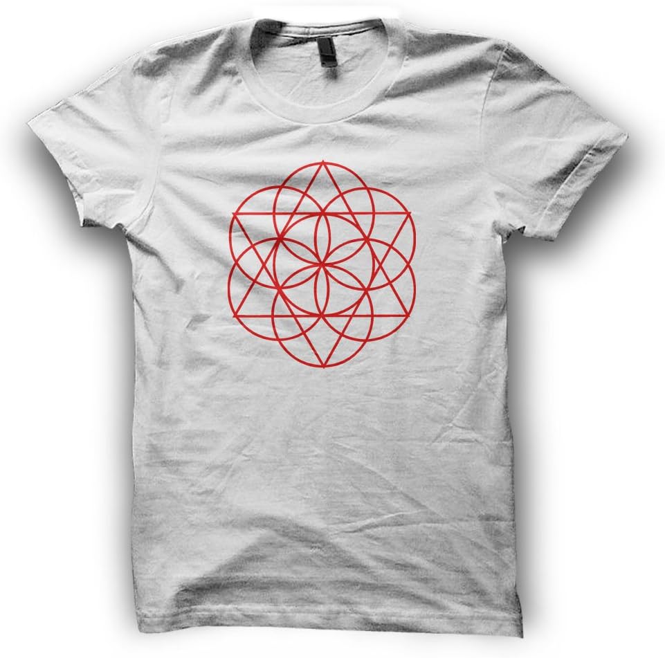 Paranoid Penguin Sacred Geometry Geometric Festival Clothing Mandala Flower of Life Triangles Mens T-Shirt for Husband - Gift for Boyfriend