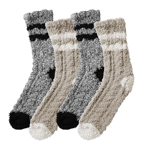 Tavaleu Women's Fuzzy Socks-Soft Cozy Fluffy Slipper Socks Winter Warm Plush Sleeping Sock