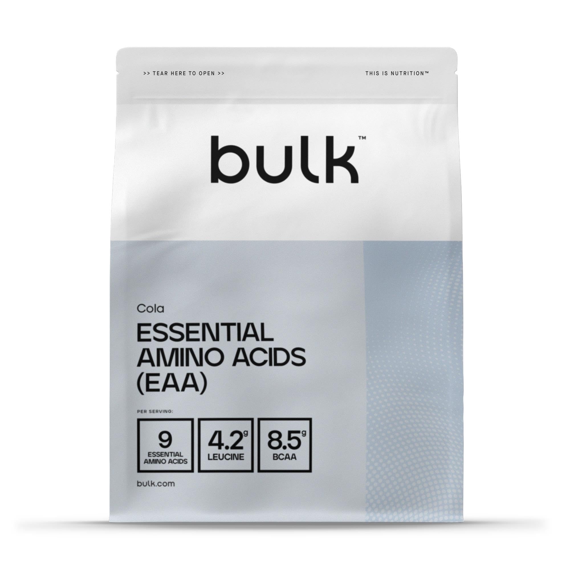 Bulk Niezbędne aminokwasy, Suplement EAA, Cola, 500g, 33 porcji