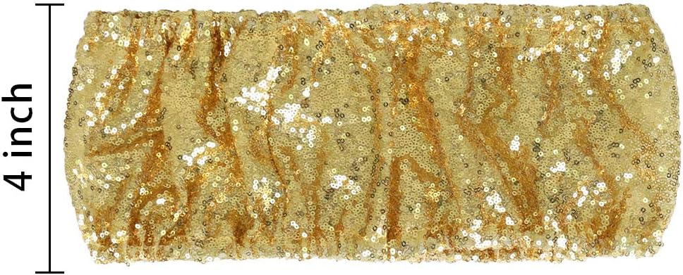 🔥 Crazy Deals HELAKU Sequin Spandex Chair Sash - Pack of 52 Gold Chair Bands Glitter Chair Stretch Sashes for Hotel Wedding Reception Party Banquet Chair Covers Decorations Limited Discount HELAKU Sequin Spandex Chair Sash - Pack of 52 Gold Chair Bands Glitter Chair Stretch Sashes for Hotel Wedding Reception Party Banquet Chair Covers Decorations