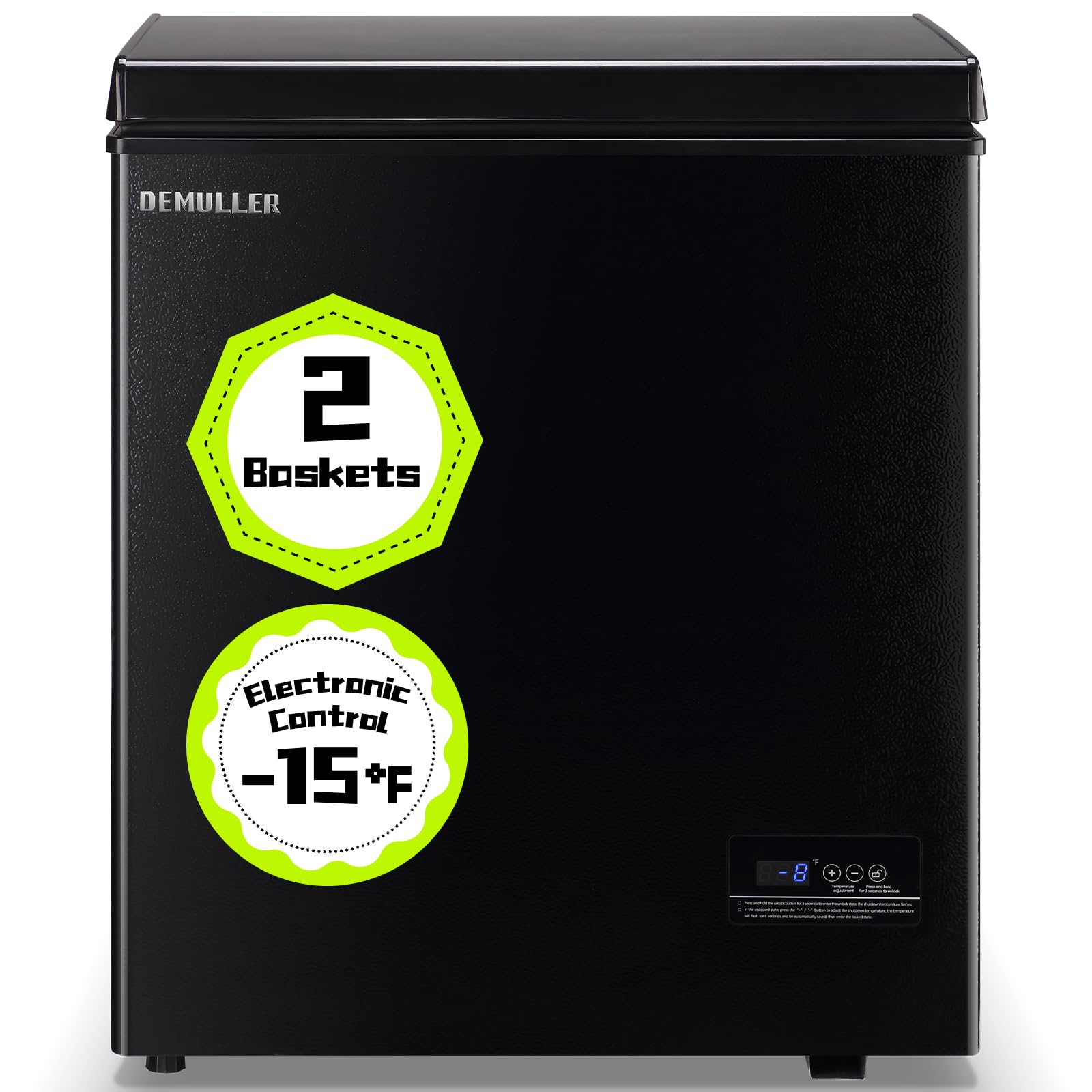 Demuller YX-DL-MEDIUM FREEZER-HEI-1.23 Chest Freezer Black
