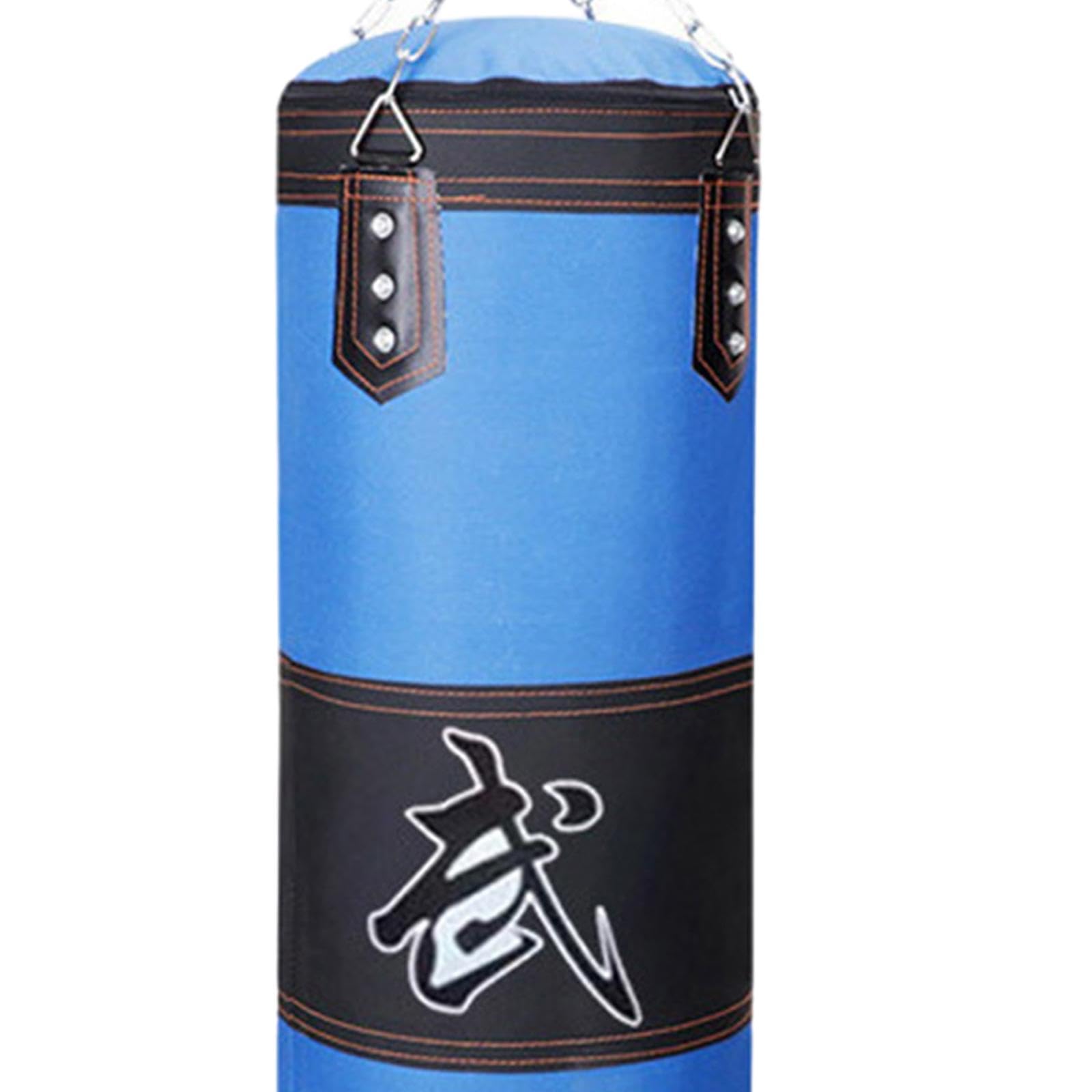 Sacco Boxe Sacco Vuoto Appeso Protezioni for Caviglie Mani Polsi di Sabbia da Boxe in PU Sacco da Box(Green 120cm)
