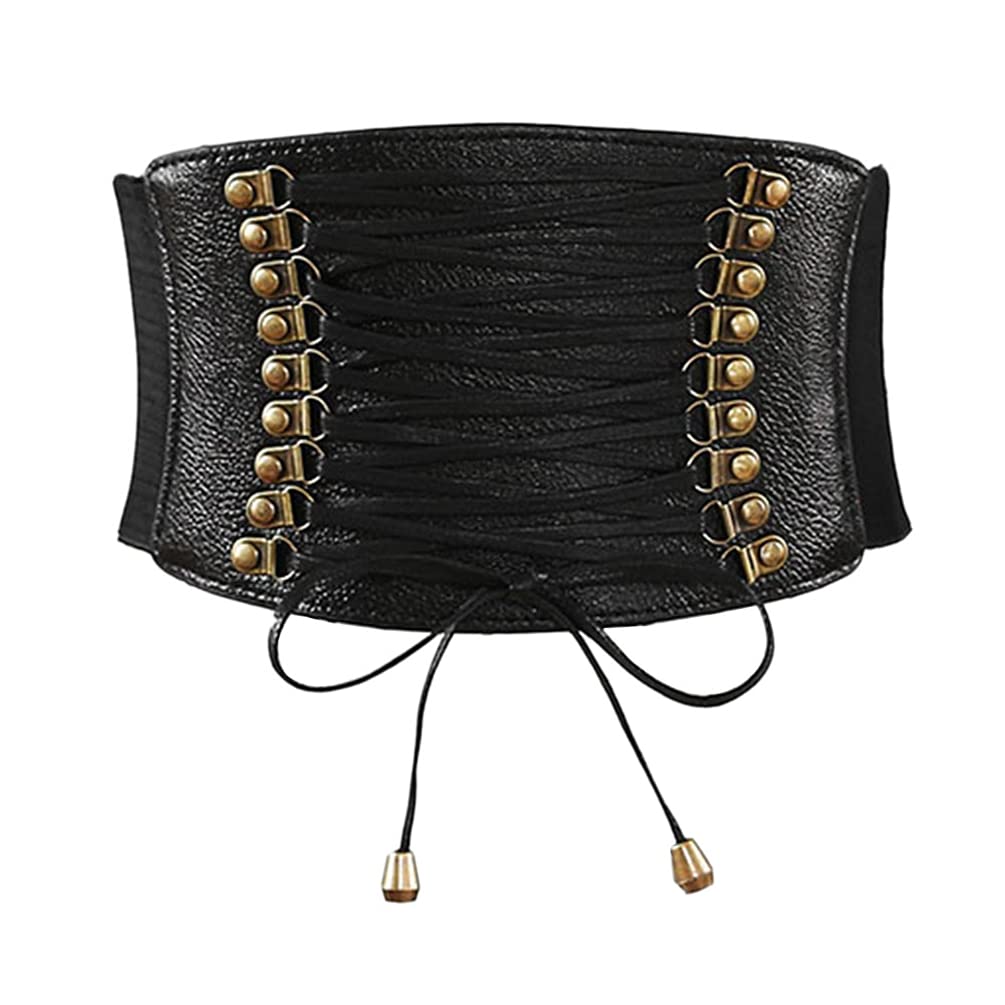 Ladies Elastic Tied Waspie Corset Waist Belt Tassel Vintage Wide Belt Dress Waistband