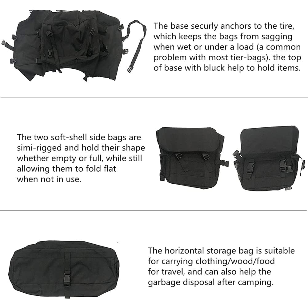 Zapasowa torba na śmieci Torba na zewnątrz do przechowywania Wrangler JK JL UTV SUV RV Ciężarówka Off-Road Regulowany uniwersalny organizator kempingu
