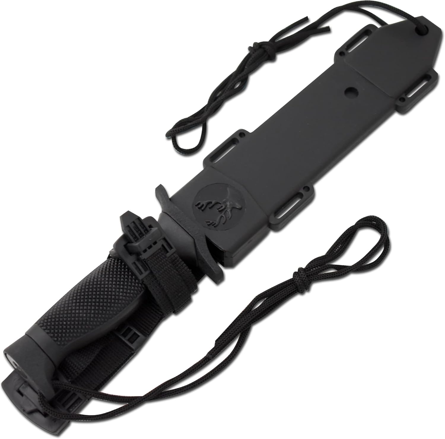 Snake Eye Tactical Black Fixed Blade Survival Hunting w/Sheath Hunting Camping Fishing (Black)