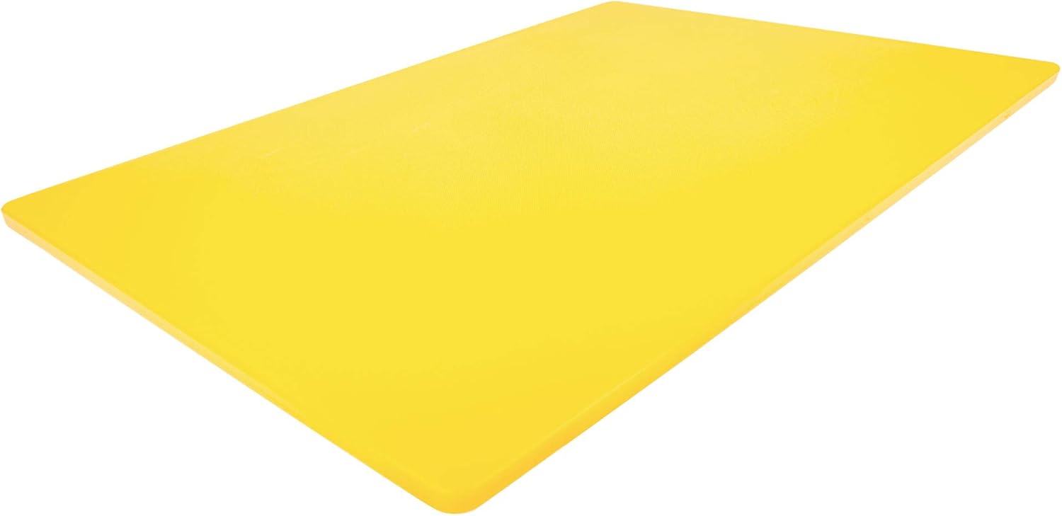 Thirteen Chefs 24 x 18 Large Yellow Cutting Board for Poultry and Chicken - Commercial Grade HDPE for Food Service, 1/2" Thick Dishwasher Safe Poly