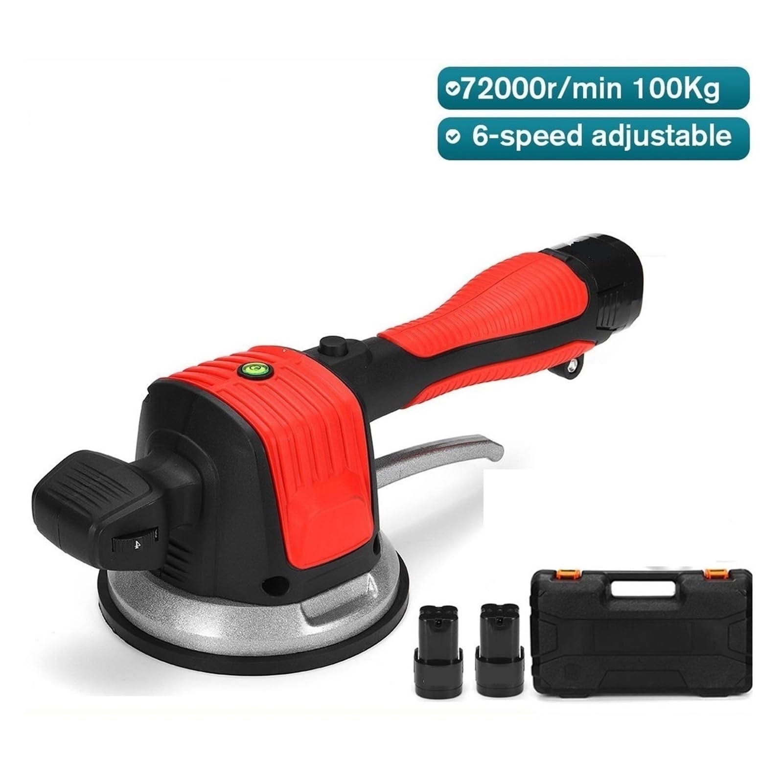 Strumento Vibrazione Piastrelle Piastrellatrice Intonacatrice Posa Piastrelle Piastrelle Piastrelle 6 Velocità Vibrazione Strumento Di Livellamento 72000r/min(Orange 1 Battery)