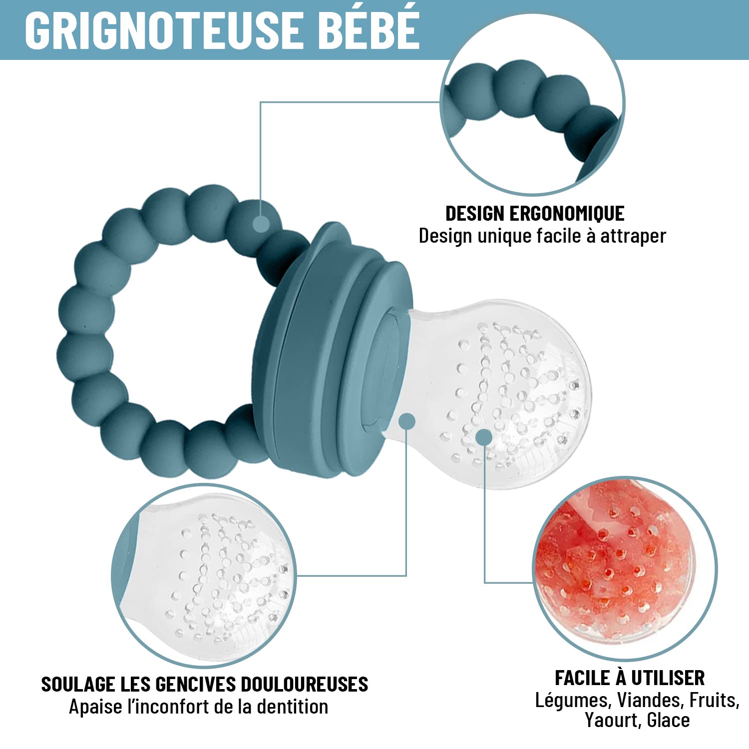 Coffret Repas Bébé Silicone 10 Pièces – Assiette Bol Antidérapants Ventouse Couverts Fourchette Cuillère Tasse Hermétique Bavoir Grignoteuse Cadeau Naissance Bleu