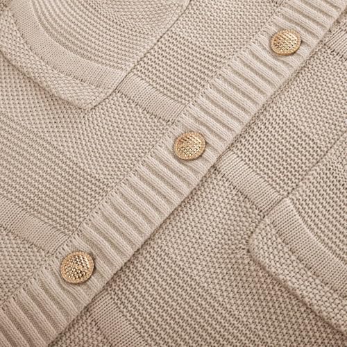 Image of GRACE KARIN Women's Short Sleeve Work Cardigan Apricot Summer Lightweight Button Up Open Front Cardigan Blazer 2XL
