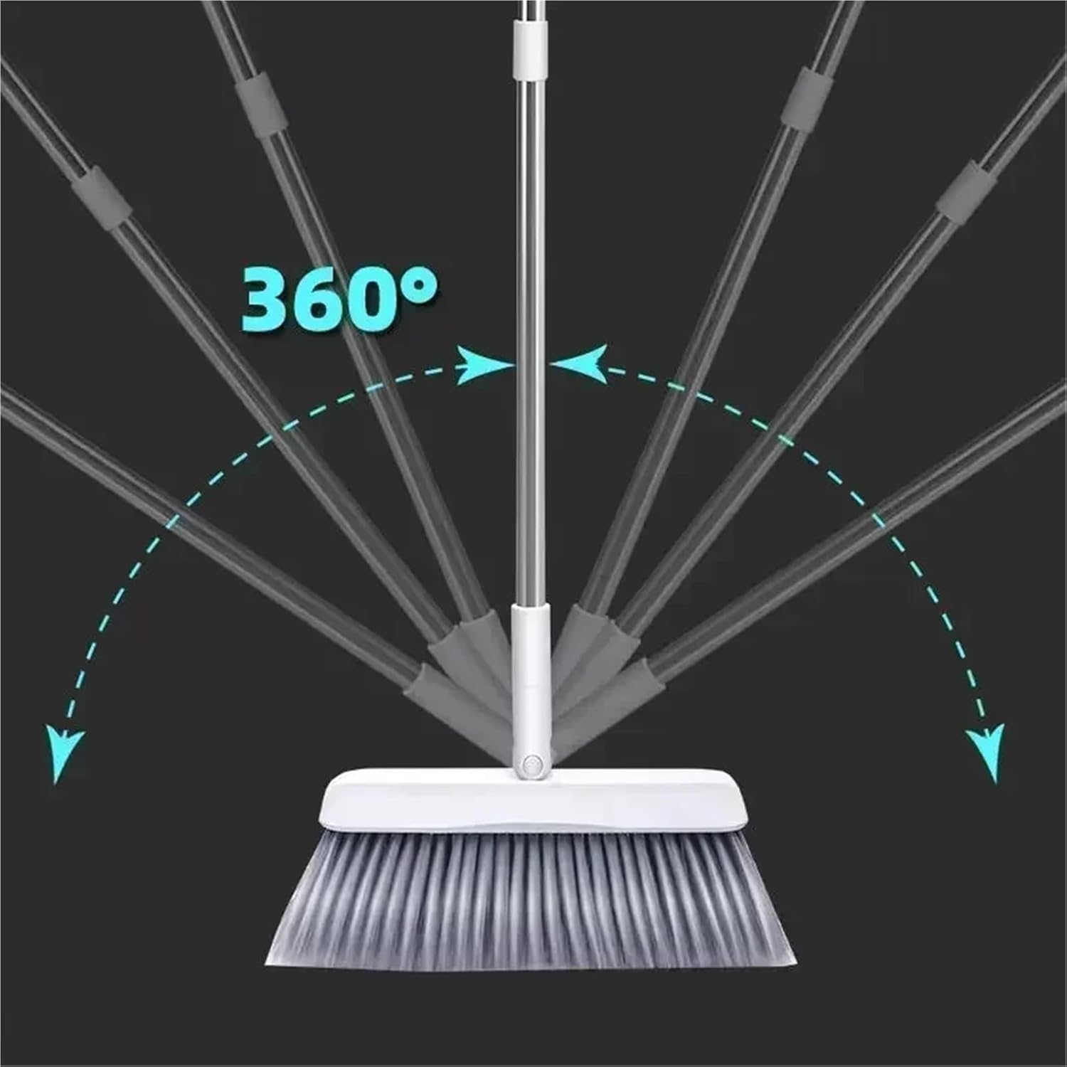 2-Pack 2-in-1 Floor Squeegee & Broom Combo – Foldable Water Wiper for Hair & Dust – Multi-Surface Cleaner for Bathroom, Kitchen, Glass & Shops – Space Saving Design