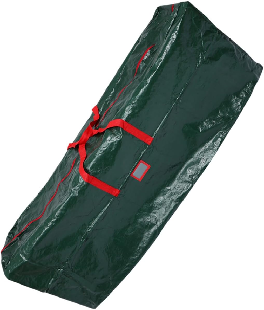 Beaupretty Christmas Tree Storage Bag with Handles, Large Green Holiday Tree Pouch 135x34x68cm Waterproof Organizer for Xmas Decor and Party Supplies