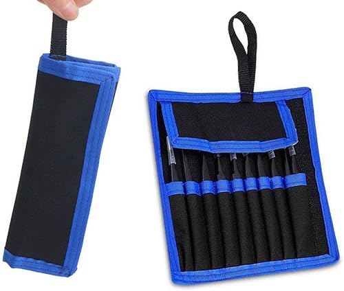 Miniatura 7 de Juego de pinzas de precisión, Easy Life 10 piezas ESD, juego de pinzas antiestáticas de acero inoxidable antimagnéticas, con bolsa de almacenamiento