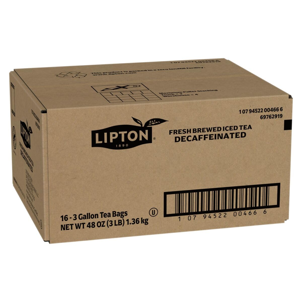 Lipton Auto Brew Fresh Brewed Decaf Iced Tea, Makes 3 Gallons - 16 Tea Bags