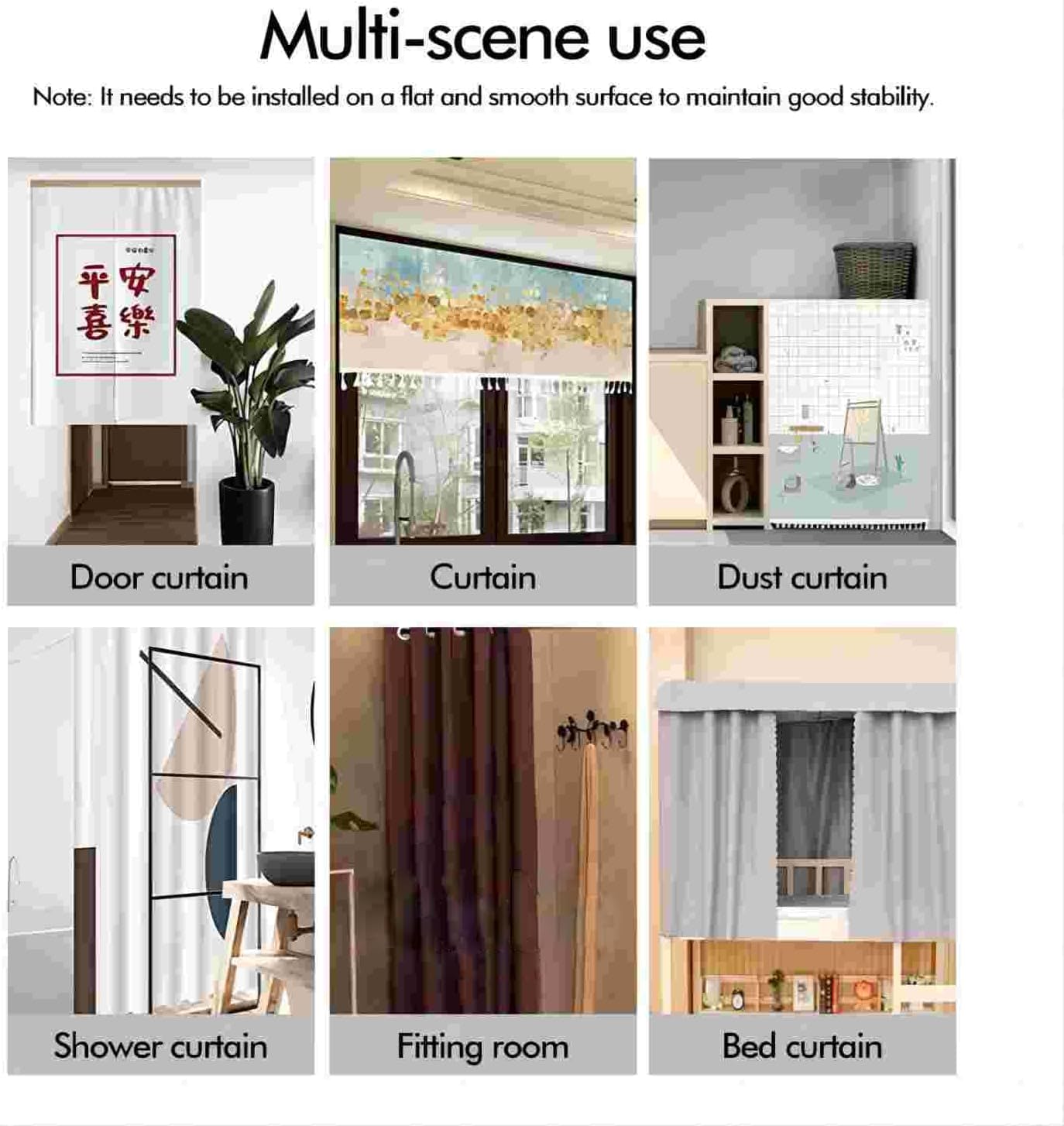 Self Adhesive Curtain Track, No Drill Ceiling Wall Mount Curtain Rail, (8x16 inch/10.66FT) No Damage Easy Install Curtain Rod for Windows, Shower, Closet, RV, Renter Friendly
