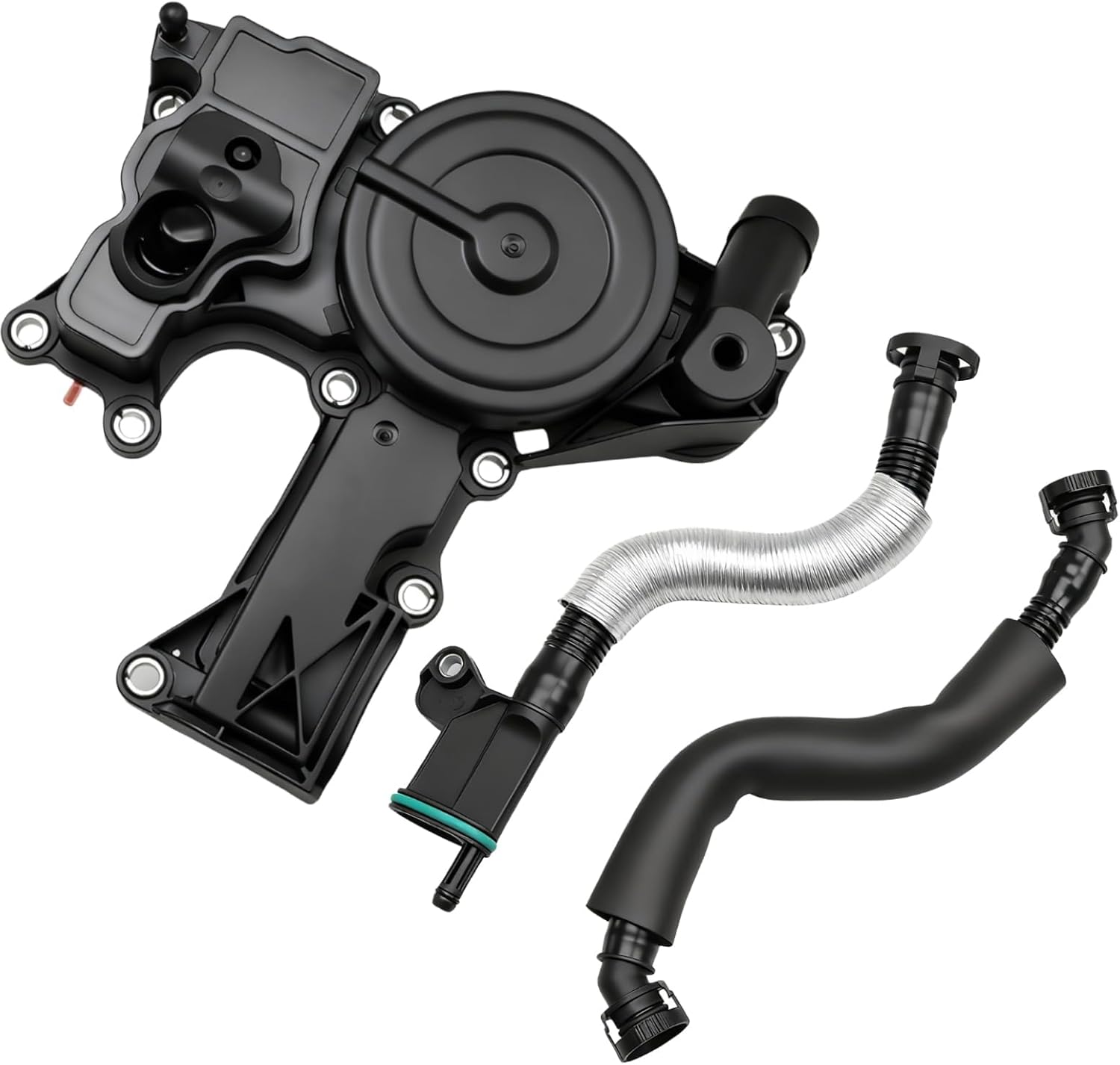 FUSCH PCV Valve Engine Crankcase Vent Oil Separator Breather Hose Compatible with VW Passat Jetta Beetle CC GTI, Audi A3 A4 A5 TT Q5 Replace# 06H103495AH 06H103495AB