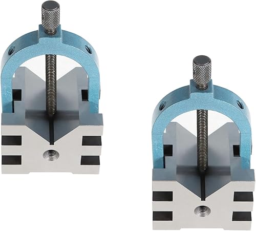 kimllier 4 piezas de V-Block de 2-38 x 2-34 x 2 pulgadas, calibre multiuso y herramienta de abrazadera con caja