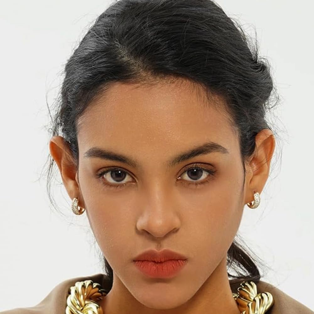 Yellow Gold Plated 925 Sterling Silver Post Hoop Earrings Flower Set 3d Fully Iced Cubic Zirconia CZ 12mm Unisex Ice Out Huggie Small Sparkle Silver Hoop Earrings Fine Jewelry Birthday Gifts for Men,Women - Image 4