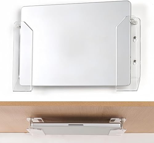 Miniatura 7 de Under Desk Laptop Holder  Clear Acrylic Adhesive Anti-Scratch Offices Supplies,Desk Laptop Holder - for Keyboards Tablets Indoor Study Selfies