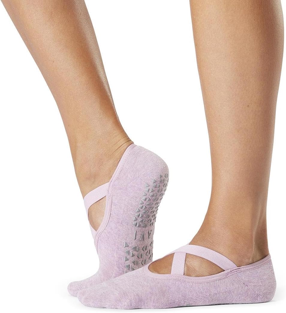 NOIR Chloe Fashion Criss-Cross- Non Slip Grip Socks for Women Yoga, Pilates & Barre Grip Socks with Anti-Slip Support