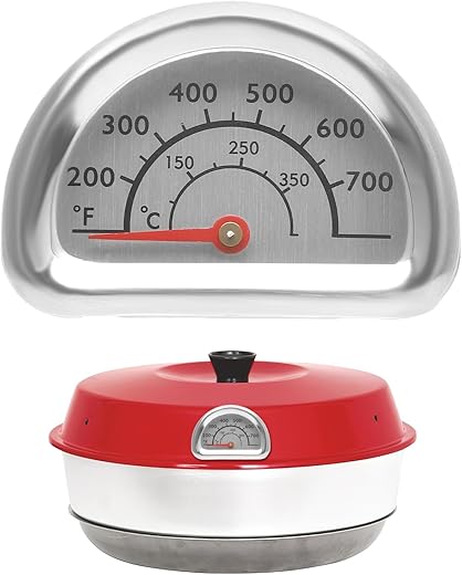 HENGBIRD Thermometer für Omnia Backofen, BBQ Grillthermometer Temperaturanzeige 0℃-350℃ Präzise Hitzeanzeige, mit Montagesatz