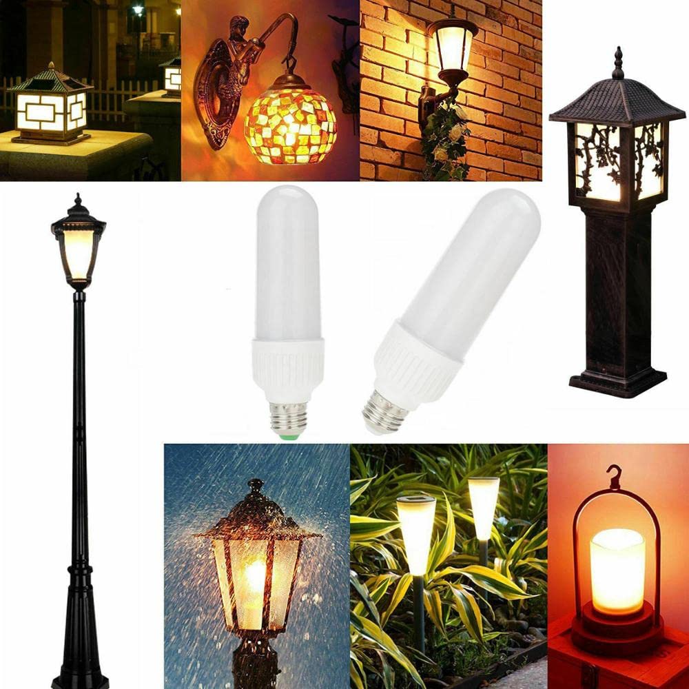 lampadine 5 pz. AC85-265V LED. Fiamma Effetto Fuoco E27 E26 B22 2835 SMD Lampadine 5W Creative Lights Flowing Emulation Emulation Atmosphere Lampada da Decorazione(E27,Giallo)