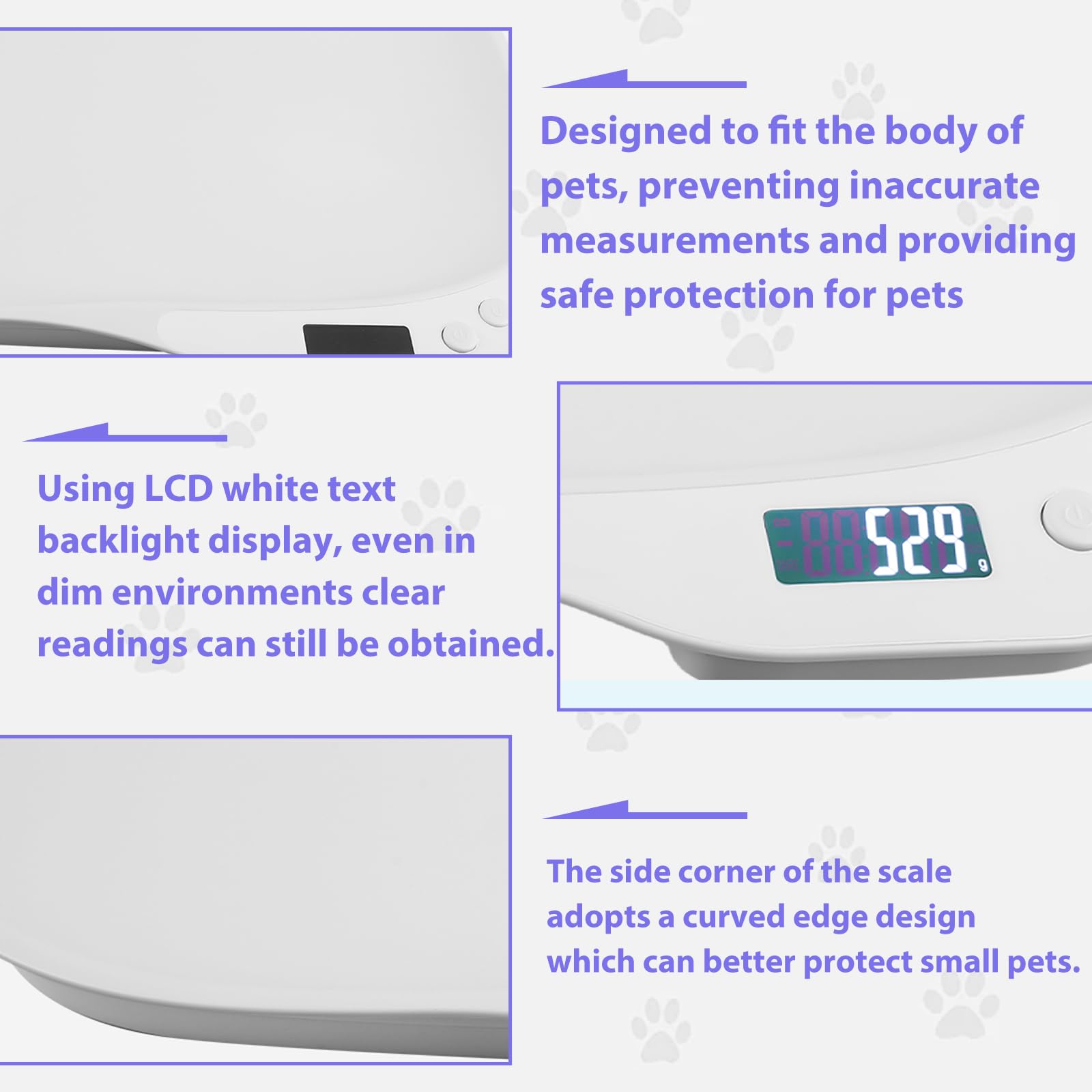 balance et numérique pour animaux de compagnie : 15 kg (± 1 g) - Balance LCD avec 4 modes (kg/oz/lb/ml), idéale pour petits chats et chiens (36 x 26 cm)