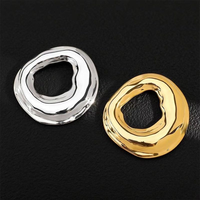 Minimalist Geometric Circle Brooch 14K Gold Plated Doughnut Lapel Pin Blazer Dress Jacket Jewelry Badge Gift for Women image 5