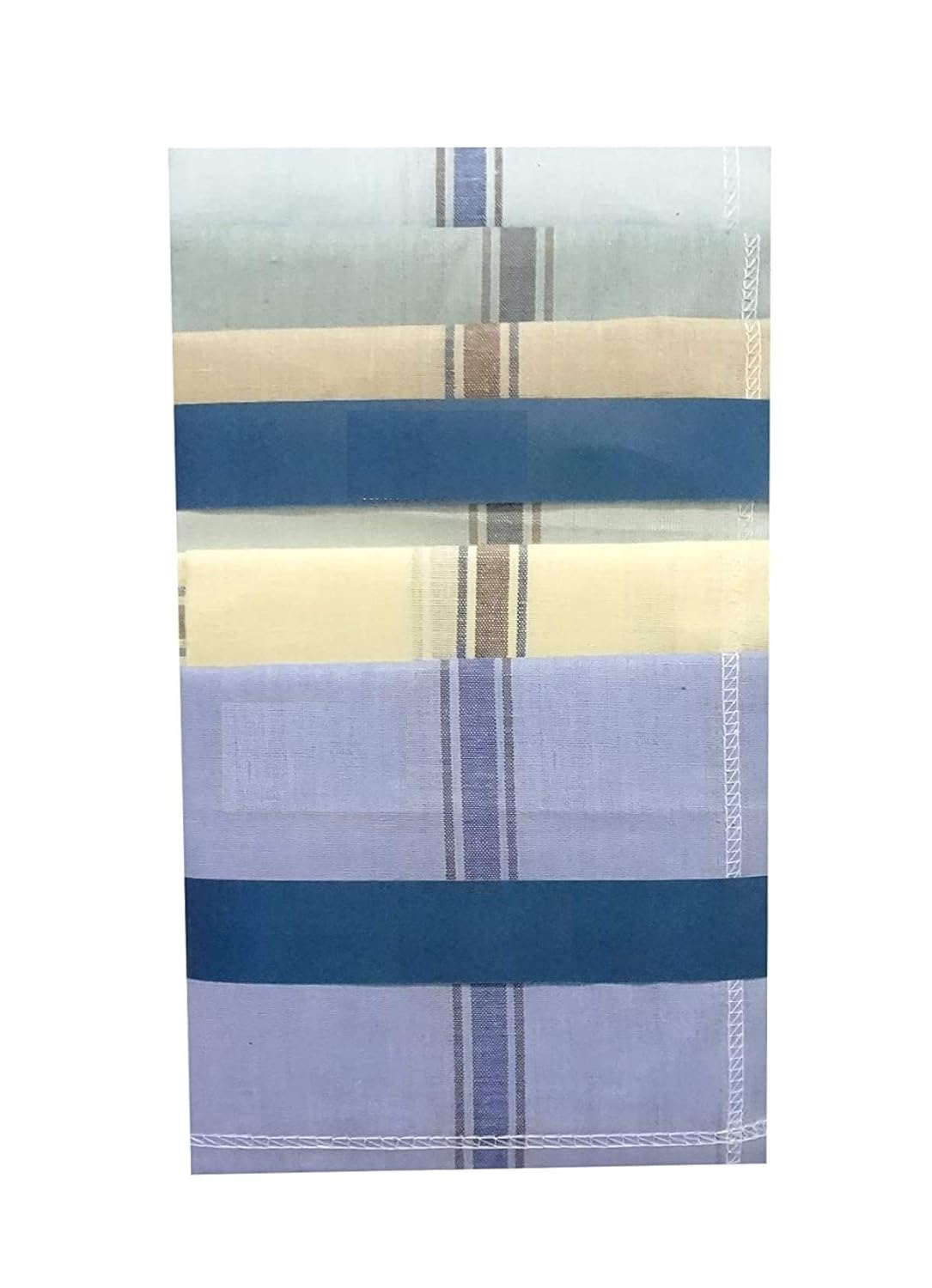 Prime deal 100% Cotton Premium Collection Handkerchiefs Hanky For Men – Striped XXL King Size (Color Light Multi 6 Pcs)