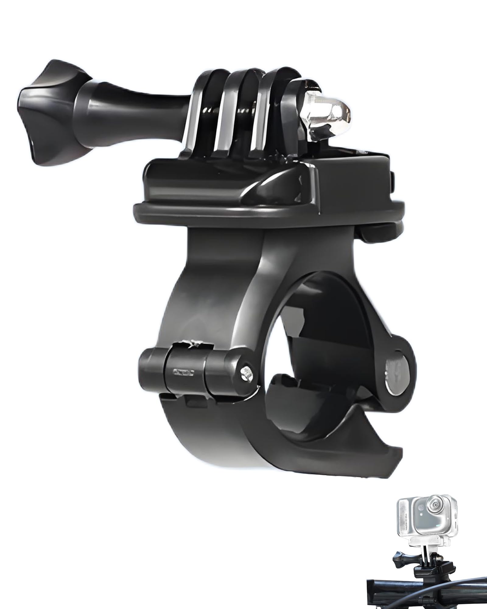 uchwyt rowerowy do Insta.360 Go Ultra / X5 / X4 Air / Ace Pro 2 i DJI Osmo Nano/ Action Series Etc, kamera sportowa, obracana o 360°, antypoślizgowa, nadaje się do 2-biegunowego interfejsu i