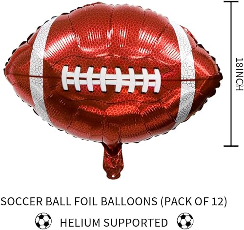 Miniatura 10 de Globos de fútbol, decoraciones de fiesta de fútbol, 22 pulgadas, globos de bola de fútbol de aluminio 4D, paquete de 6, decoraciones de cumpleaños