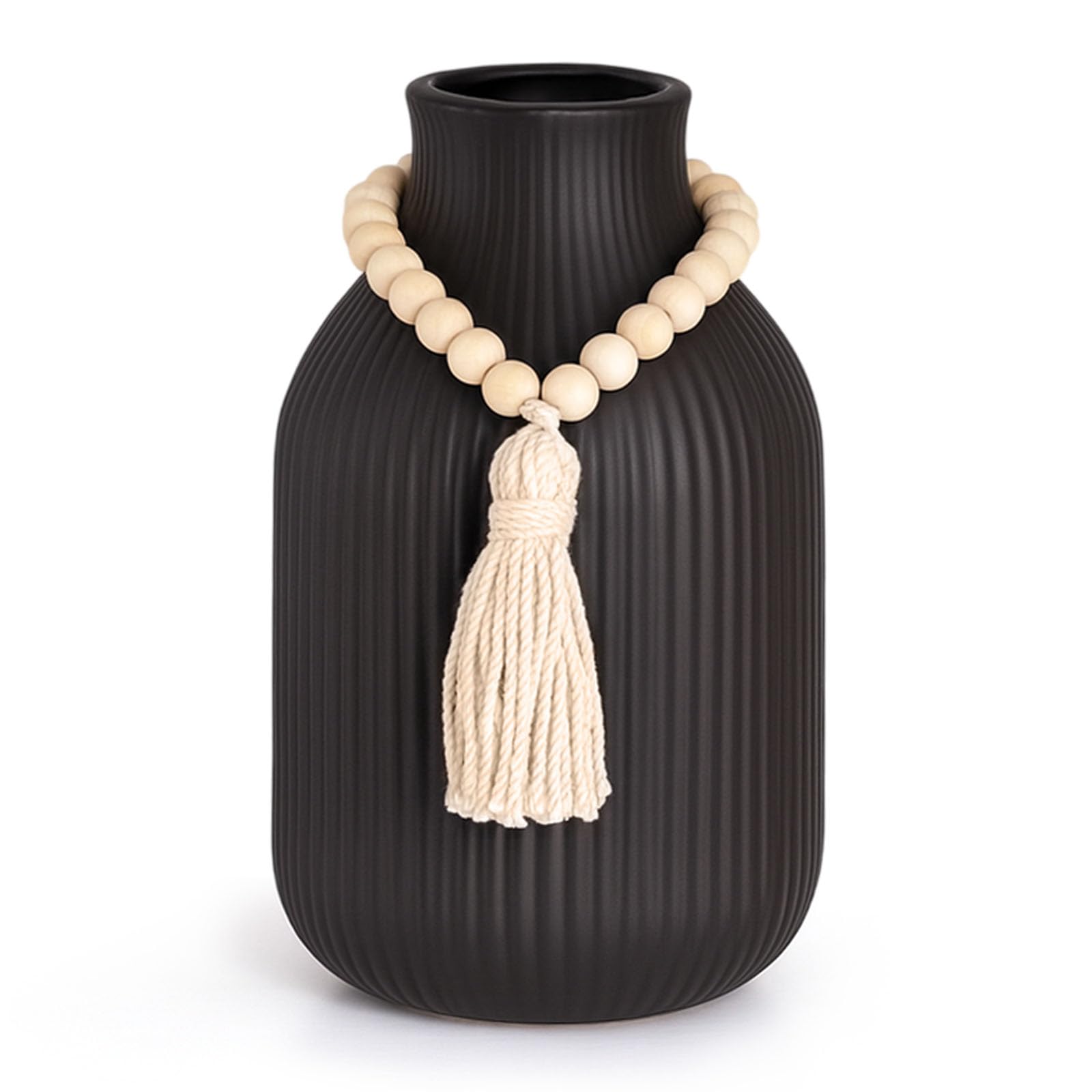 Photo 1 of JOHOUSE Black Ceramic Vase 7.9 Inch