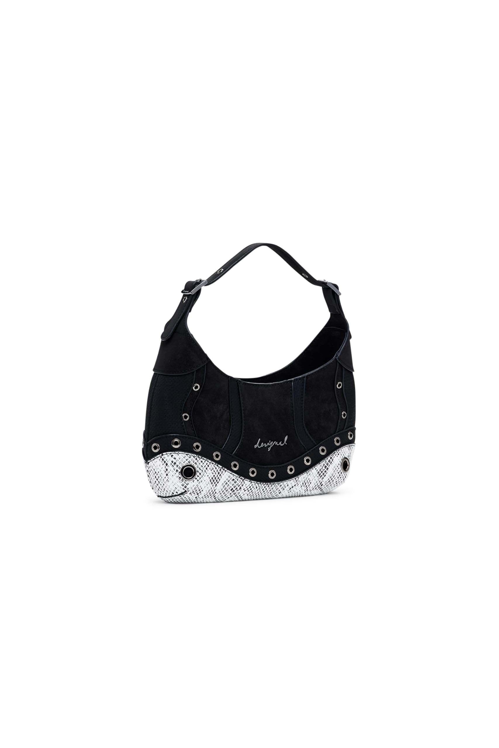 Desigual handbag cross body bag Haiti Snake Patch Hand Bag Black