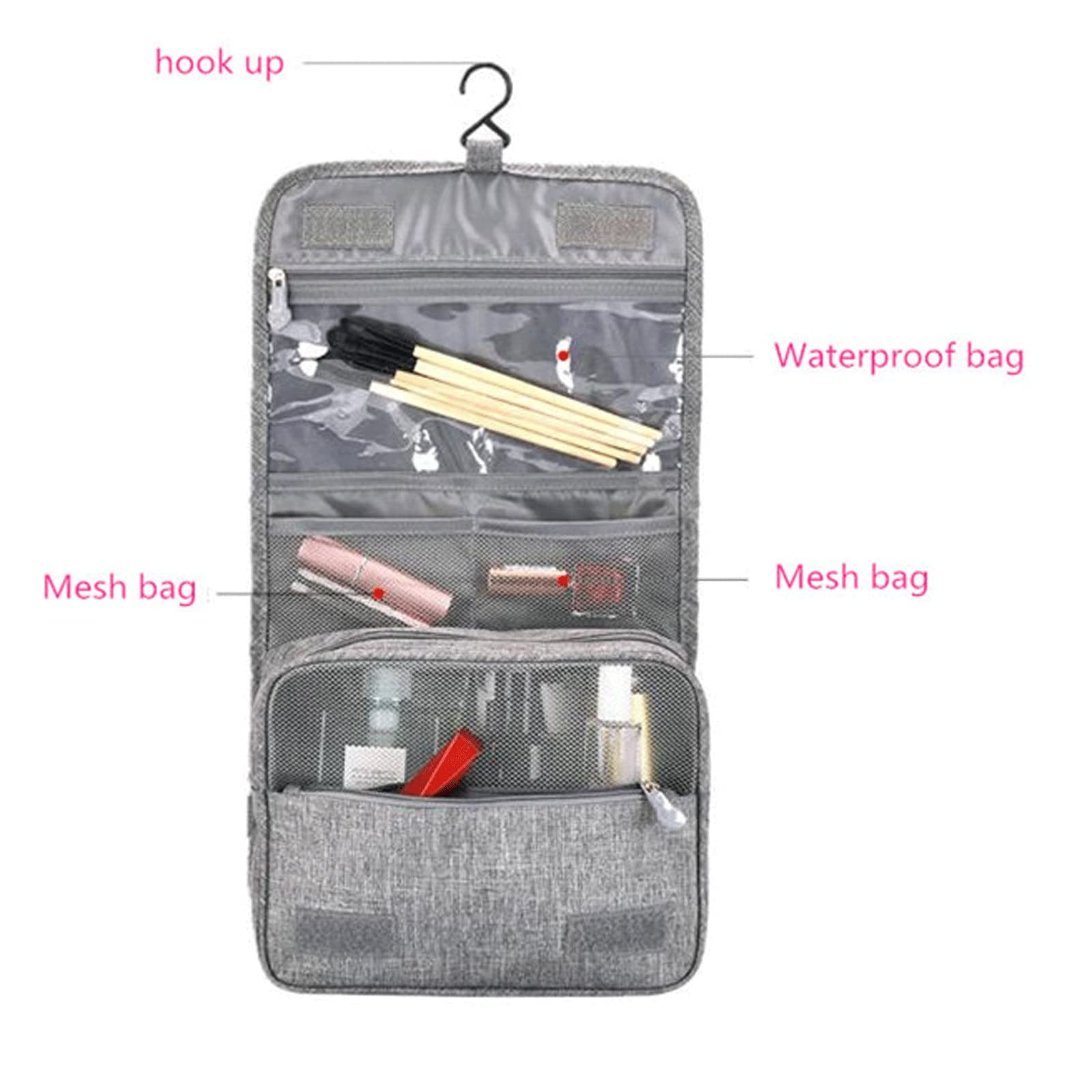 DieffematicHZB Kosmetyczka Multifunctional hook travel bag waterproof toiletries storage bag Universal Travel Makeup Bag Makeup storage bag (Color : Blu)