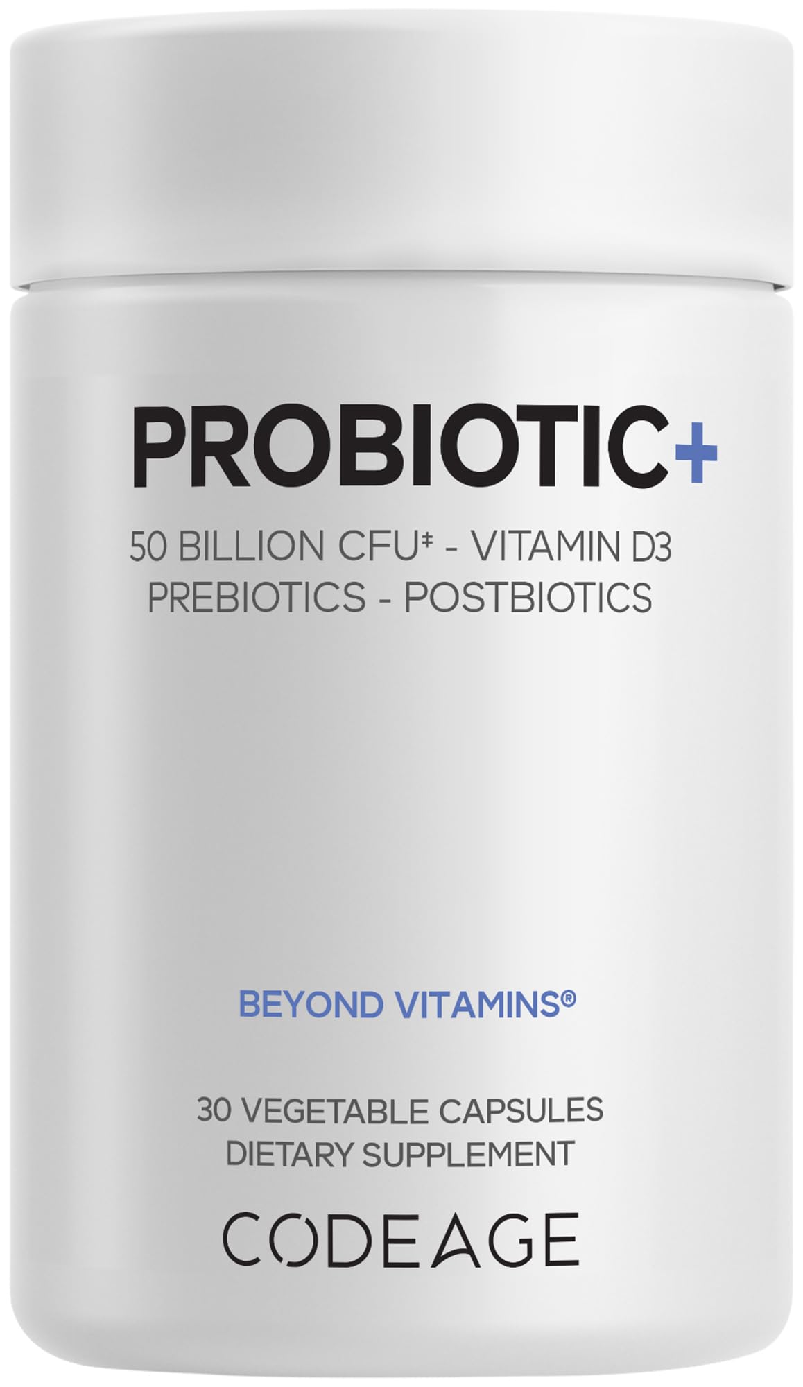 Codeage Probiotic+ 50 Billion CFU, 12-Strain Probiotic Blend, 30 Capsules
