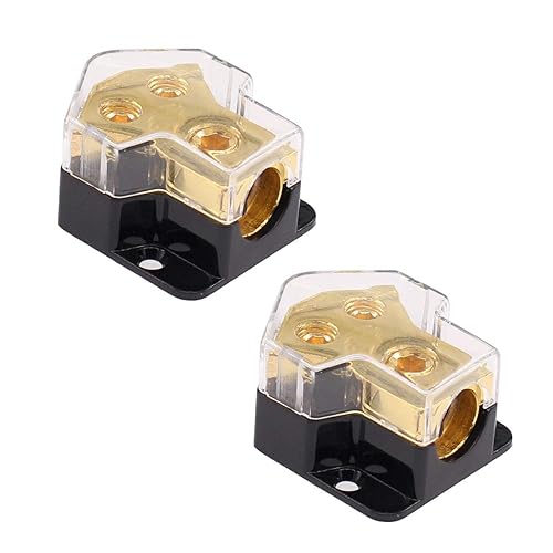 XtremeAmazing Calibre 024 en calibre 4810, salida de 2 vías, bloque de distribución de energía, soporte de fusibles para divisor de audio de