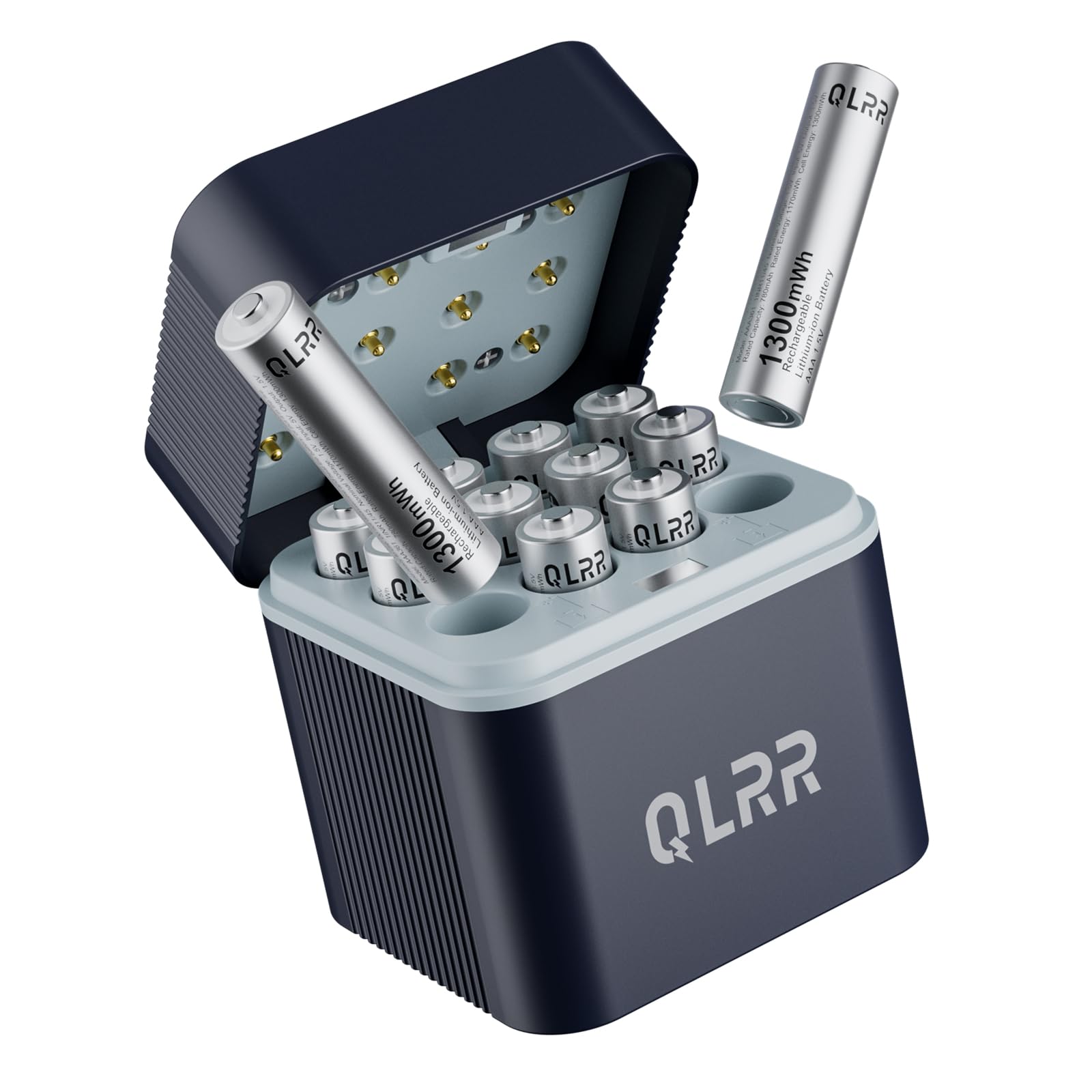 AAA Akkus Wiederaufladbar 12er Pack mit Ladegerät, 1,5V,1300mWh