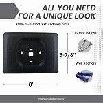 Plaque murale Rectangle Noir Onyx pour Thermostat intelligent Ecobee Amélioré et Premium, Moderne Design Texturé