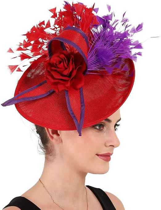 red Feather Fascinator Wedding 
